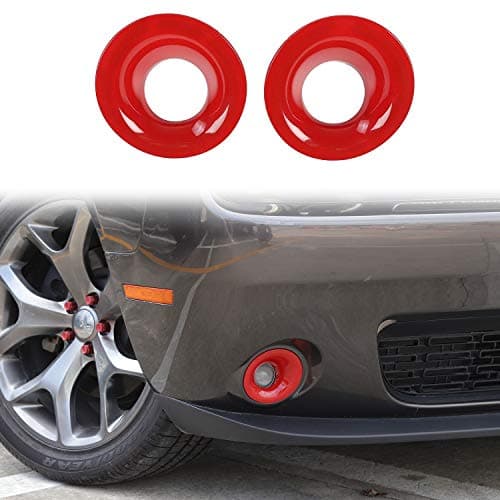 Voodonala for Challenger Front Foglights Fog Lights Lamps Protection Covers Trim Fit for 2015-2026+ Dodge Challenger Exterior Accessories, ABS Red 2pcs