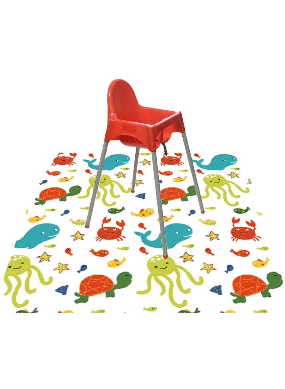 Splat Mat for Under Highchair/Arts/Crafts, Baby Reusable Waterproof Anti-Slip Floor Splash Mat, Portable Play Mat and Table Cover (51
