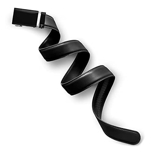Mission Belt Men's Ratchet Belt - 35mm Black Buckle/Black Leather, Small (28-32)