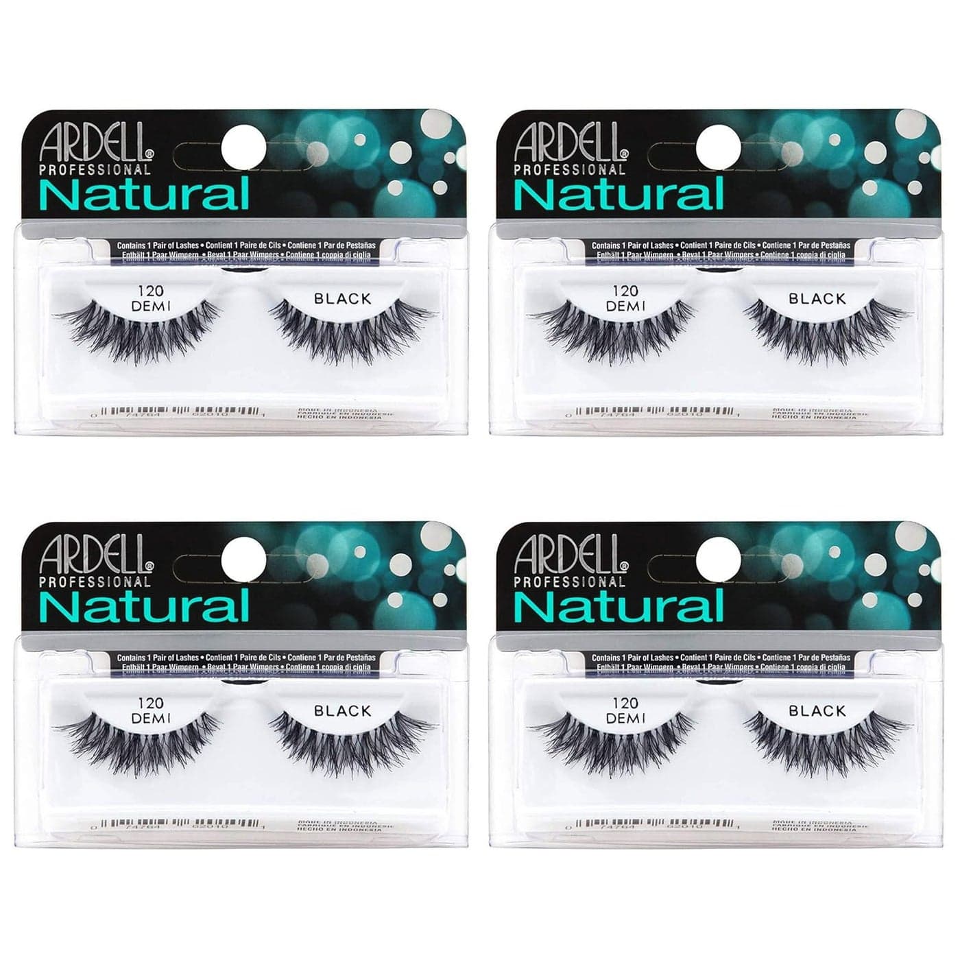 Ardell Natural Lashes False Eyelashes 120 - Black, Natural Look Strip Lashes, Reusable - 4 Pack