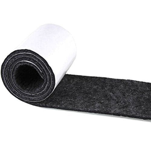 CenterZ 1/5" Thick Self Adhesive Felt Tape Roll - 3.94x39.4 Inch Heavy Duty Felt Strip Sticker - Freely Cut to Felts Furniture Feet Pads, Square Sheet, Felts Circle Coaster, Glides Sliders Dot (Black)