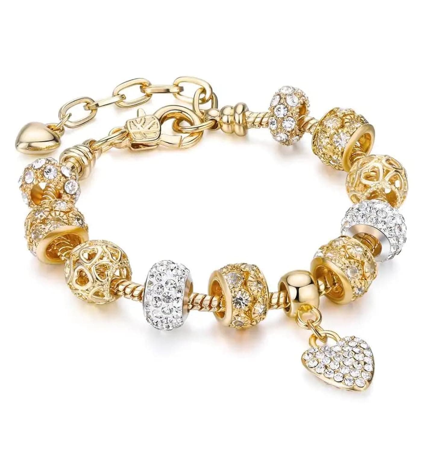YouBella Jewellery Bracelets for Women Stylish Multi-Colour Gold Plated Charm Crystal Bracelet Bangle Jewellery for Girls and Women (Style 3)