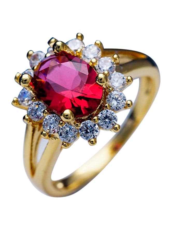Oval Shiny Rhinestone Finger Ring