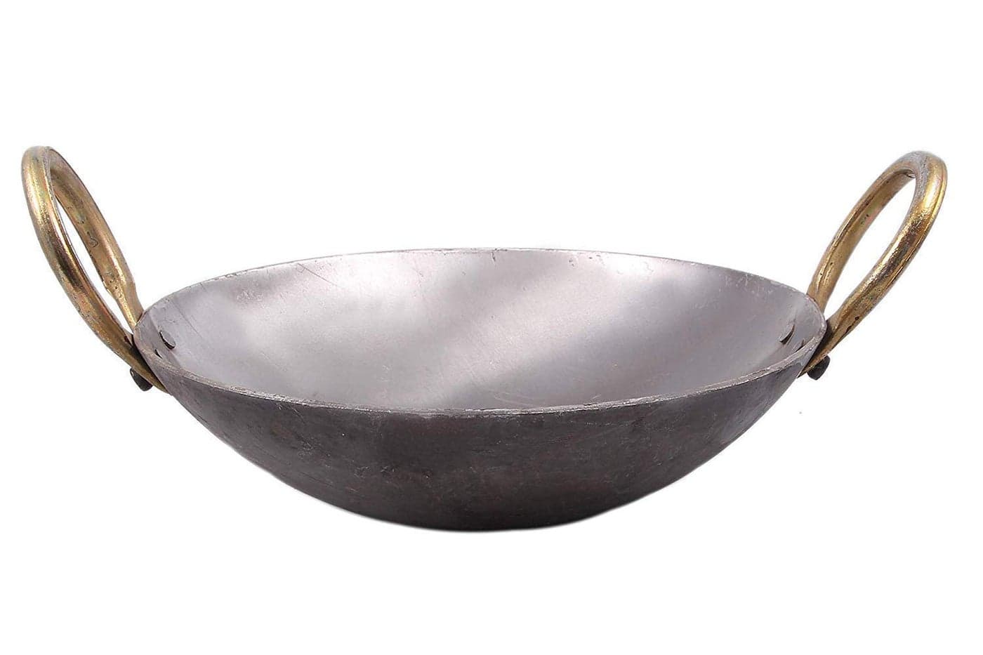 SHIV HOME WORLD Traditional Cast Iron Kadai 12 in BlackNo12