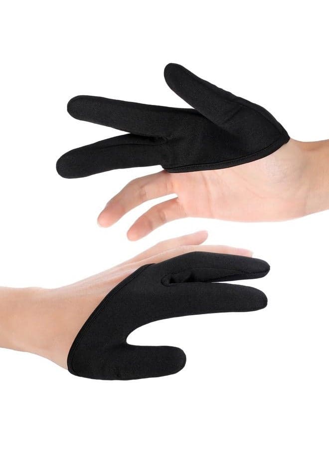 2 Pcs Heat Resistant Gloves for Hair Styling Curling Wand 3 Finger Reusable Mittens Protection Gloves for Barber Dye Protector Straightening