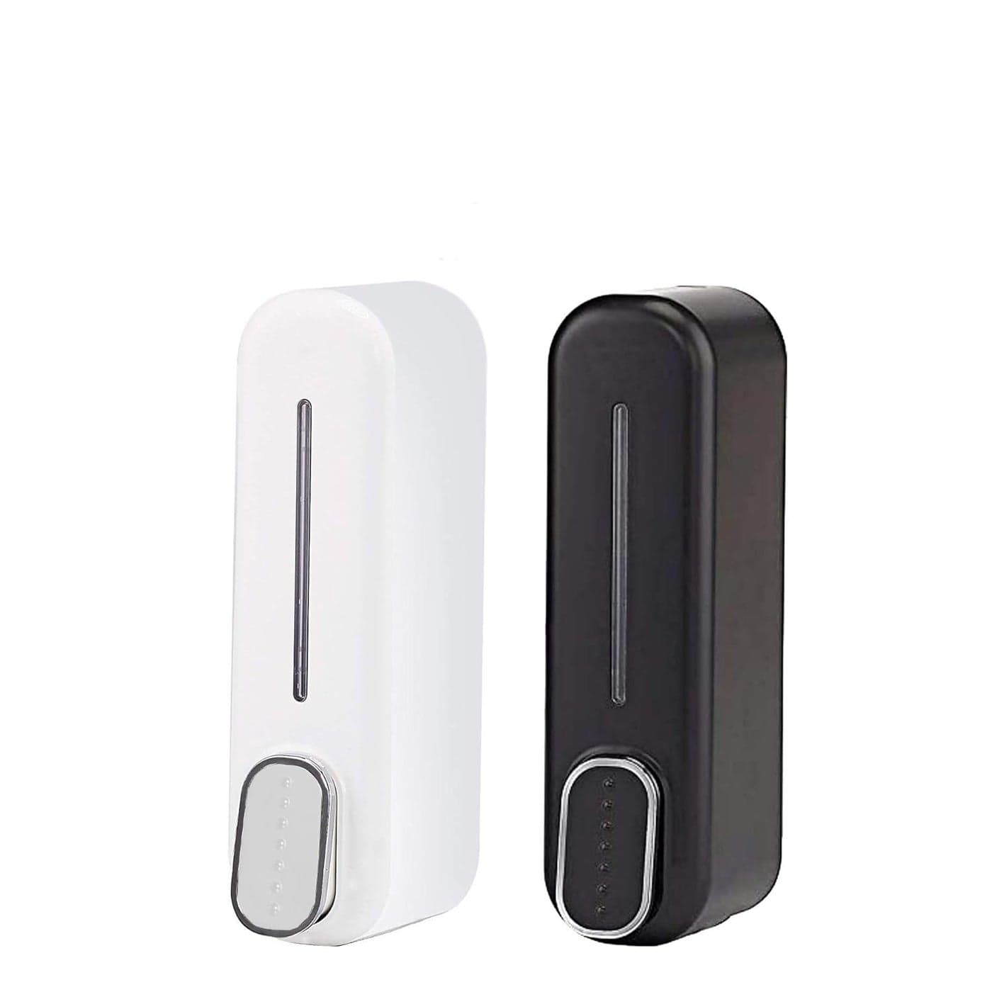 Volo Hand Soap Dispenser Wall MountedLiquid Shampoo Shower ContainerABS Soap Holder for BathroomKitchenColor Black White_Combo