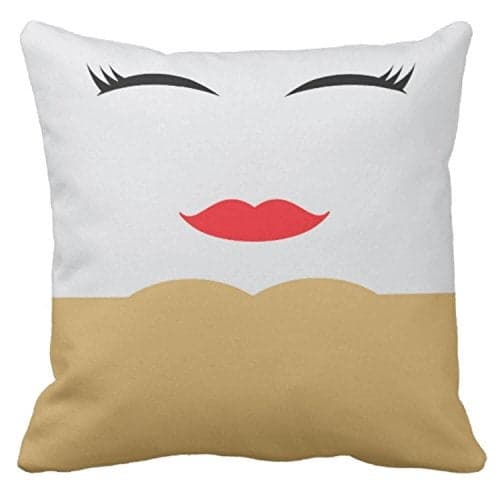 YaYa cafe Valentine Gifts for Wife Funky Cute Lady Kiss Throw Cushion Cover Love - 12 x 12 inches
