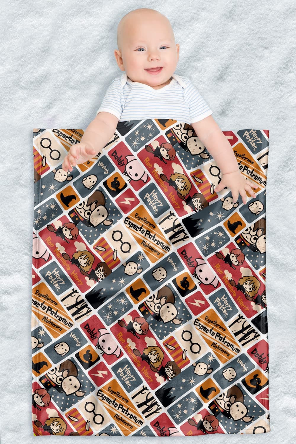 Harry Potter Lightweight Baby Blanket, 30"X40", Cute Chibi Pattern Unisex for Infants Girls & Boys