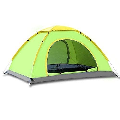 IRIS 6 Person Portable Camping Tent – Large Outdoor Family Tent for Hiking, Travel & Picnic (Green & Yellow, 220 x 250 x 150 cm)