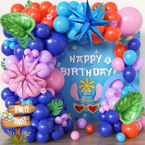100pcs Hawaii Balloons Garland Arch Kit with Balloons for Birthday DecorationsParty Supplies for boys Girls Hawaii