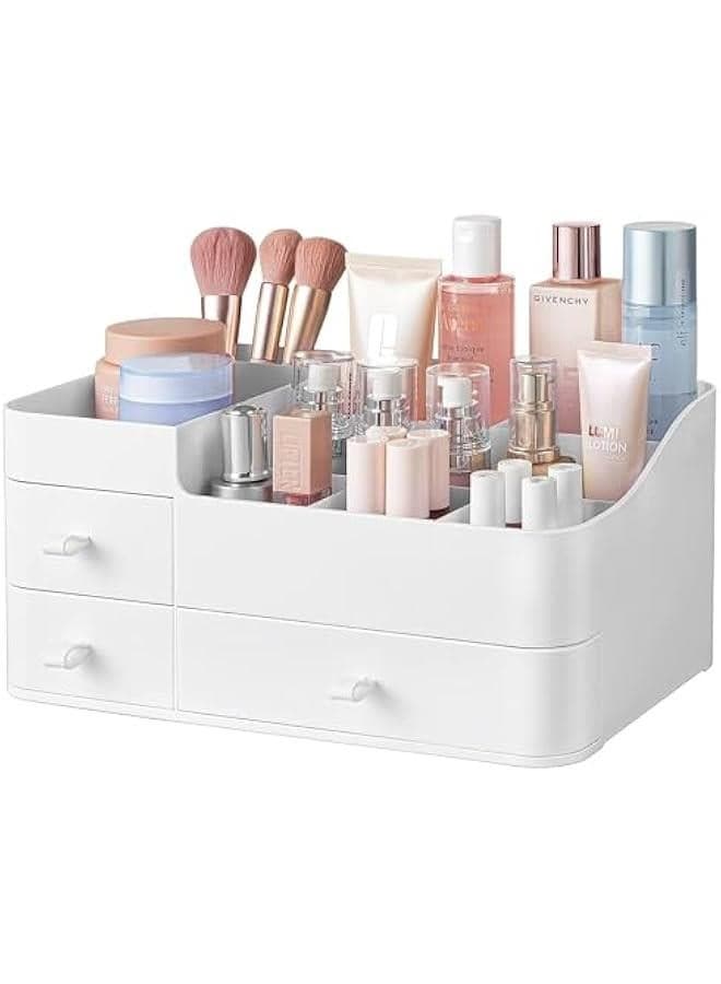 Makeup Organizer with Drawers,Large Capacity Countertop Organizer for Vanity,Bathroom and Bedroom Desk Cosmetics Organizer for Skin Care,Brushes, Eyeshadow, Lotions, Lipstick, Nail Polish