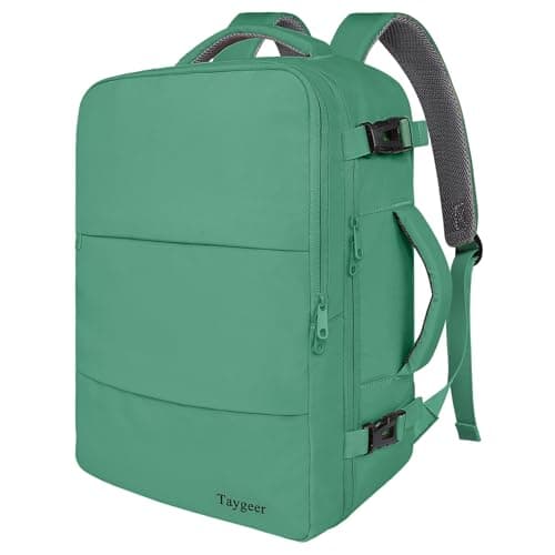 Taygeer Travel Backpack for Women, 40L Airline Approved Carry On with 17.3 inch Laptop Compartment, TSA Friendly Bag for Business Hiking Travel, Backpack Carry On Luggage for friend Gym Sport, Green