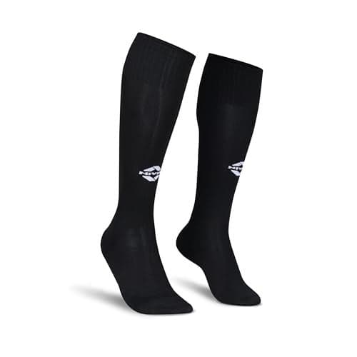 Nivia Classic Football Stockings, Micro Yarn Stocking, For Men & Women, Knee Length, Soccer Stockings (Black) Size-M