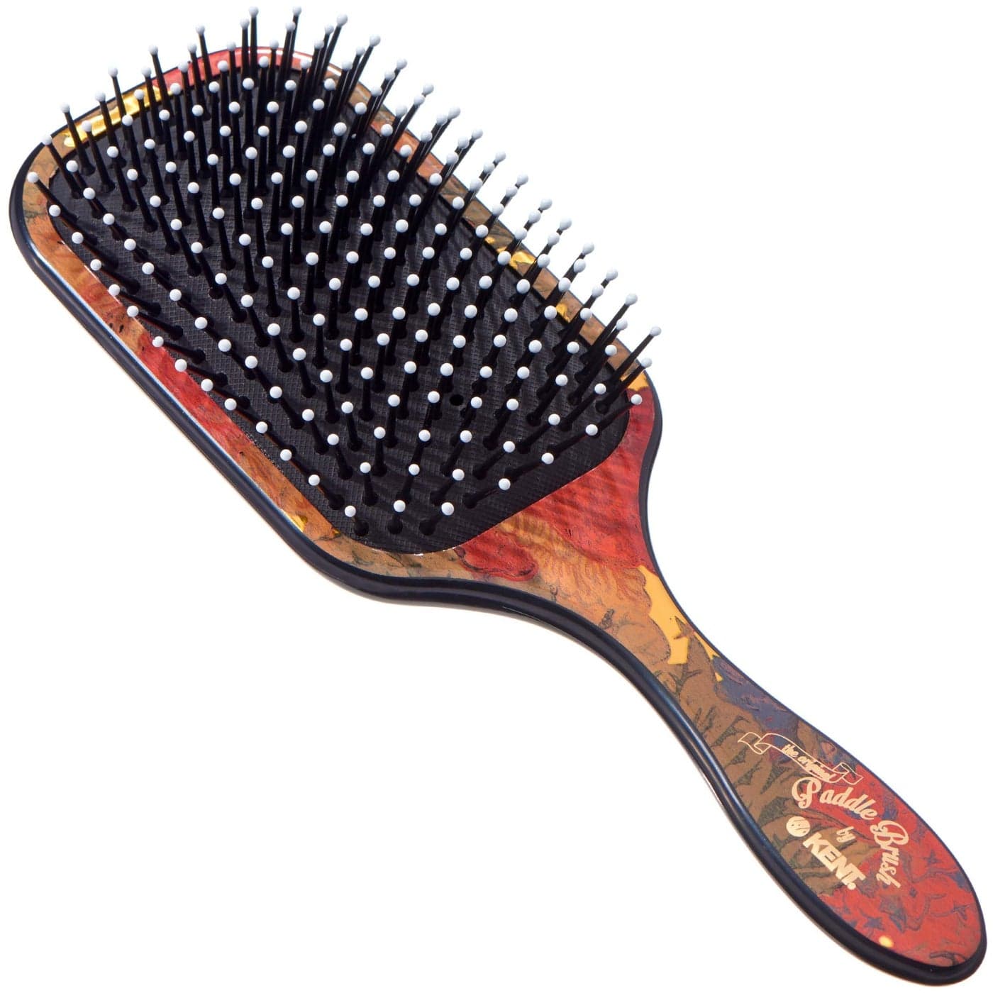 Kent LPB1 Large Paddle Cushioned Hair Brush Grooming Detangling Smoothing Floral Print Best Everyday Brush For Medium to Long Hair