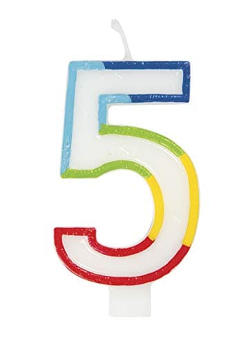 Unique Vibrant Rainbow Border Number 5 Birthday Candle Multicolored EyeCatching Design Perfect for Unforgettable Birthday Celebrations