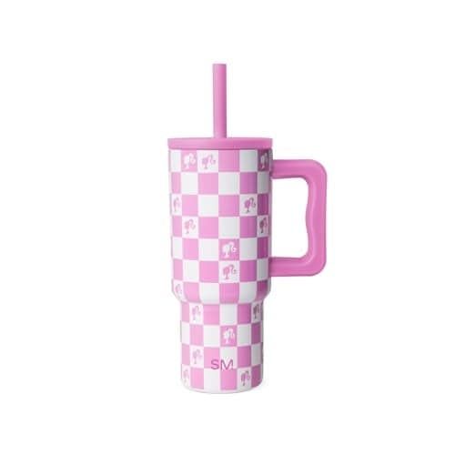 Simple Modern Barbie Kids 24 oz Tumbler with Handle and Silicone Straw Lid | Spill Proof Leak Resistant | Reusable Stainless Steel Bottle | Gift Kids Boys Girls | Trek Collection | Barbie Checkmate