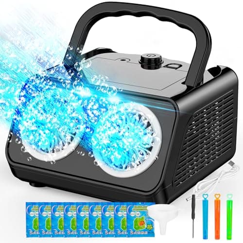 SHCKE Automatic Bubble Machine Upgrade Bubble Blower with 2 Fans20000 Bubbles Per Minute USBC or Battery PoweredSealed Bottle Portable Bubble Maker for Birthday Party Pool Wedding Outdoor