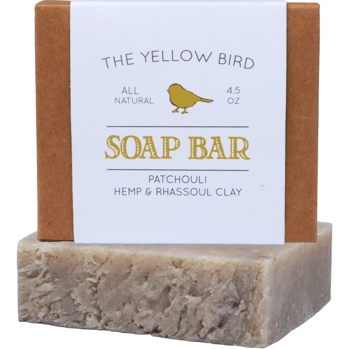 The Yellow Bird Patchouli Hemp Soap Bar Natural and Organic Handmade Bar Soap for Face and Body Perfect for Sensitive Skin Vegan and CrueltyFree