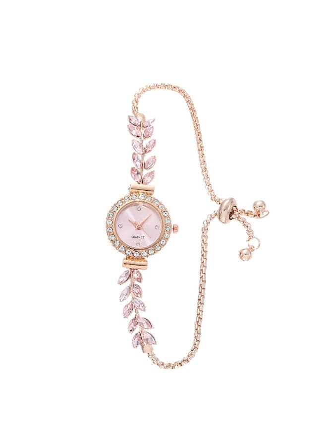New Leaf Strap Diamond Set Round Women's Watch