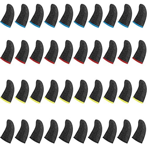 Geyoga 40 Pieces Gaming Finger Sleeve for Thumb Sleeves Mobile Gaming Finger Protector(Multiple Colors)