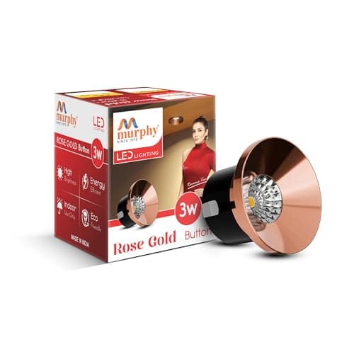 Murphy 3 Watts Rose Gold Button LED Cool White Round LED Spot Light, Pack of 1