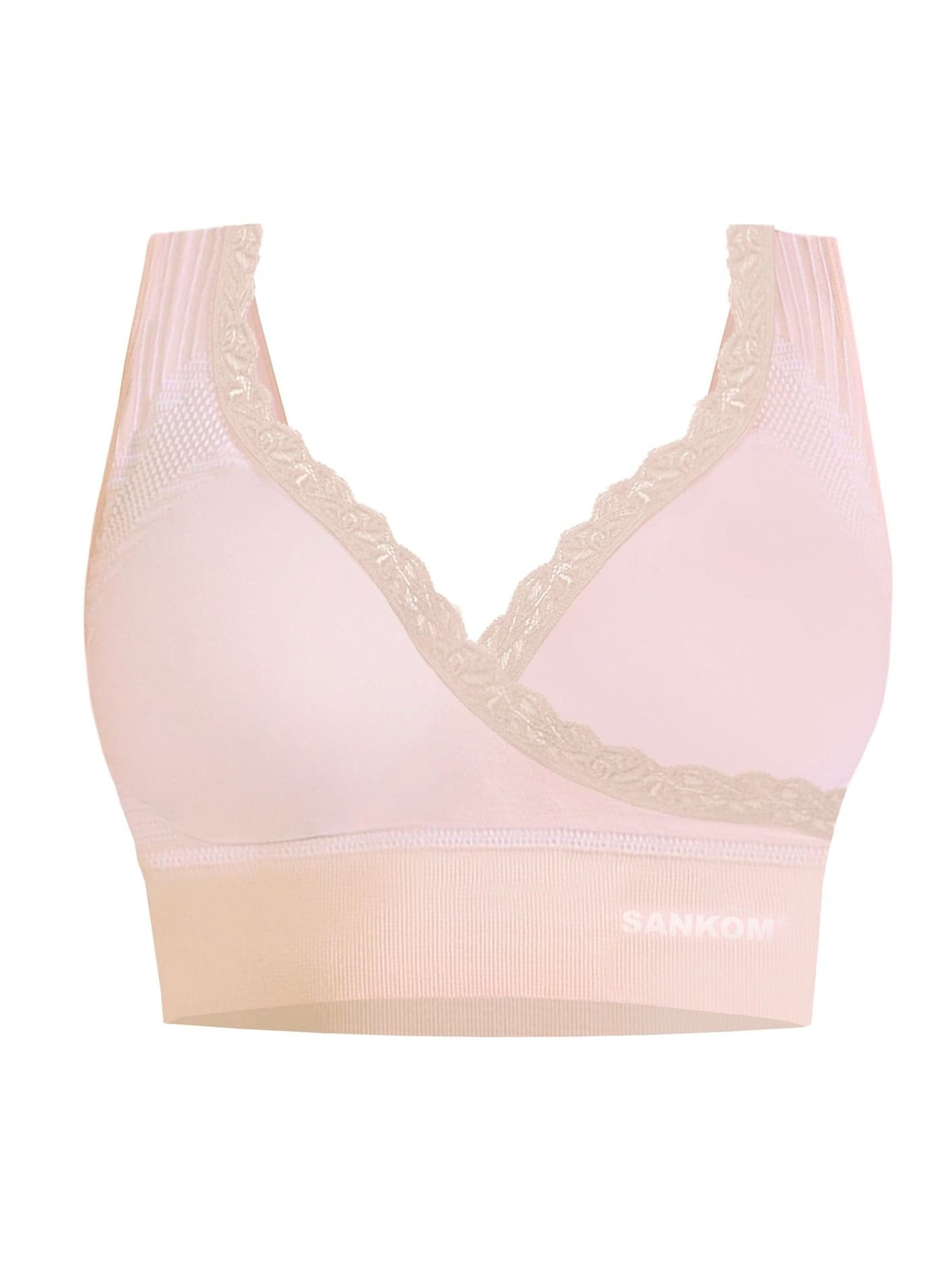 Sankom Premium Bra with Lace for Women, Beige M/L