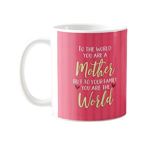 TheYayaCafe® Mothers Day Gifts for Mom | Mom You are Our World Ceramic Coffee Mug with Coaster