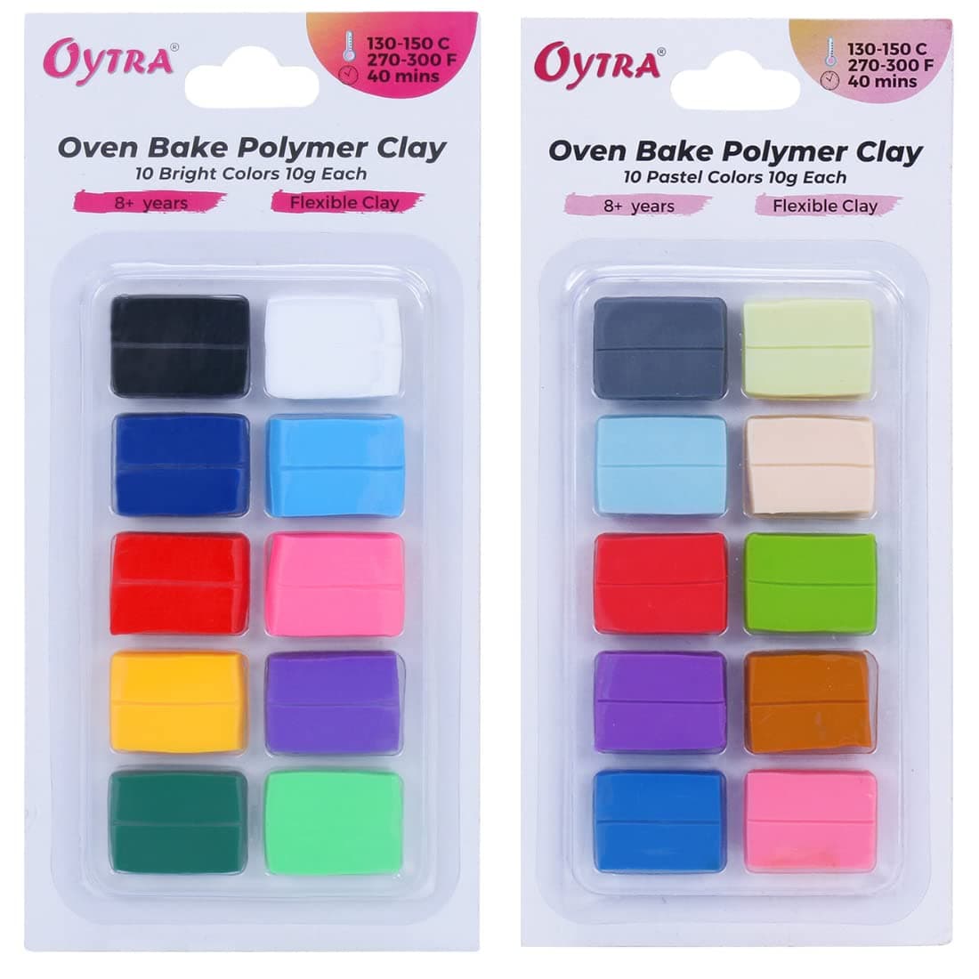 Oytra Polymer Clay Oven Bake Set 20 Colors Non Air Dry Plasticine PVC Material for Jewelry Earring Miniature Keychain Making for Beginners and Professional