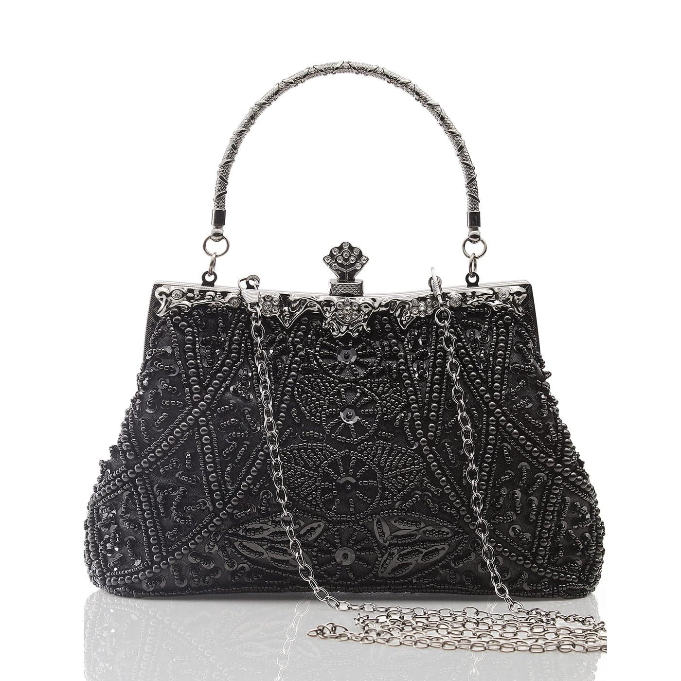 BABEYOND Evening Clutch Purses for Women Vintage Evening Bag Accessories for Women Gatsby 1920s Beaded Sequin Pearl Clutch
