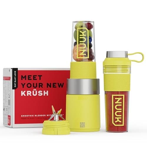 NUUK KRUSH Blender Mixer Grinder | 500W Personal Smoothie Blender with 24,500 RPM | 6-Leaf Blade | Compact Mixer Grinder for Gym, Office, Kitchen | BPA-Free 460ml Go Jar™ | Titanium Alloy Build