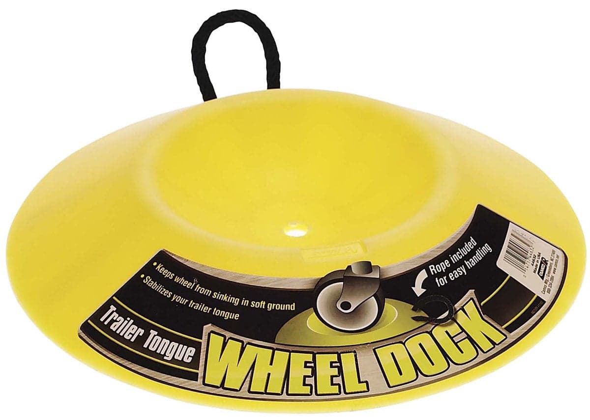 Camco Heavy Duty Wheel Dock with Rope Handle Helps Prevent Trailer Wheel from Sinking Into Dirt or Mud Easy to Store and Transport 44632