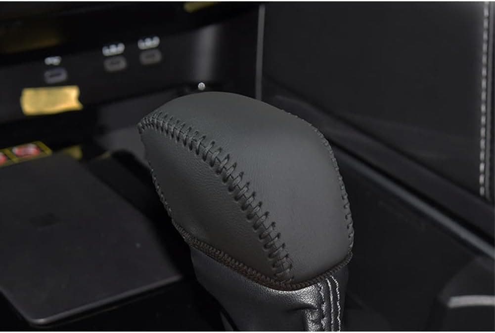 Zacxoxsr Genuine Leather Gear Shift Knob Cover for Toyota