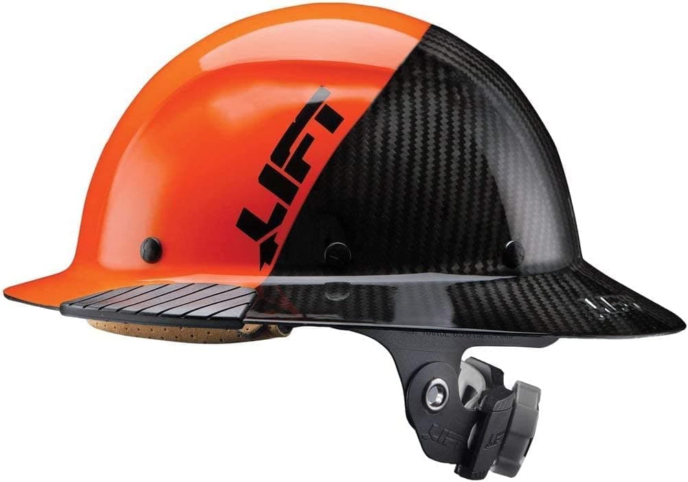 LIFT Safety DAX Fifty 50 Carbon Fiber Full Brim Hardhat Orange