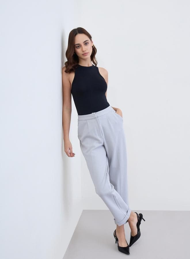 Women Grey Relaxed Fit Trousers
