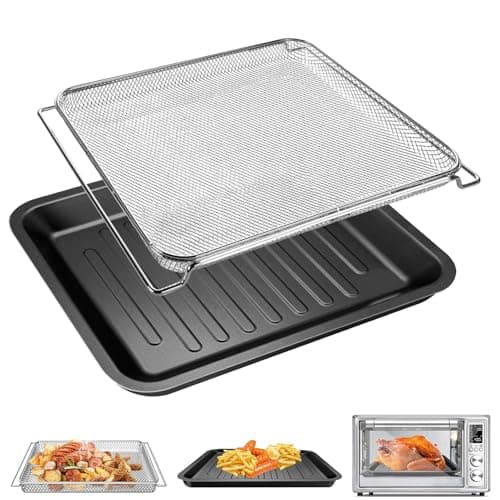 GCQFZ Air Fryer Toaster Oven Accessories for COSORI Air Fryer Toaster Oven 32Qt 13 in 1 CS130-CFH CS130-AO 12 in 1 CO130-AO, Air Fryer Rack Basket Replacement Parts Grill Pan Plate Crisper Plate Tray