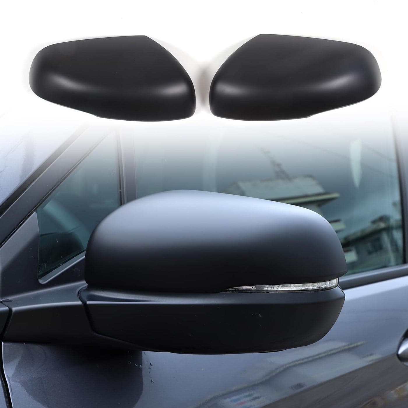 HIRUFAIT 2PCS Rearview Mirror Covers for Honda Pilot 20162022 Ridgeline 20202024 Passport 20192024 ABS Material Door Side Mirror Guard Cover Cap Exterior Accessories Matt Black
