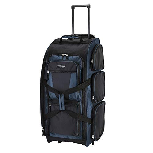 Travelers Club 30" Xpedition Upright Rolling Travel Duffel Bag, Crimson Rivera Blue , Large