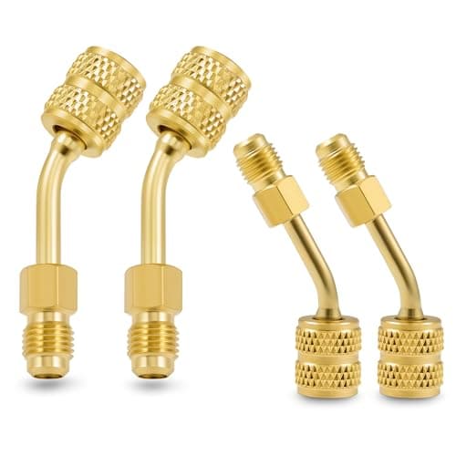 Orion Motor Tech R410a Adapter 516 Female to 14 Male Air Conditioner Hose Connectors for R410a Refrigerant Mini Split HVAC Recharging More Set of 4 Angled Adapters