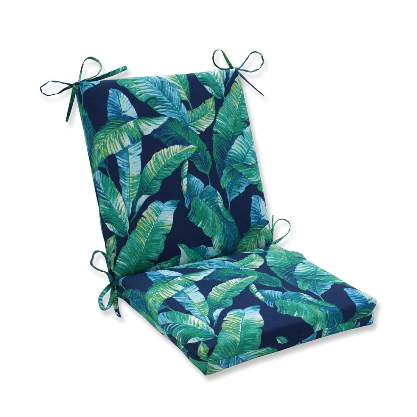 Pillow Perfect OutdoorIndoor Hanalai Square Corner Chair Cushion 365 x 18 Blue Hanalei Lagoon