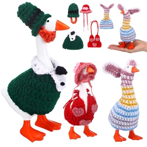 Shinylin 3 Set 7 Inch St Patricks Day Desk Goose Outfits Shamrocks Bunny Small Porch Goose Costumes Combination Porch Geese Outfits Cute and Funny Geese Clothes for Magnetic Statue