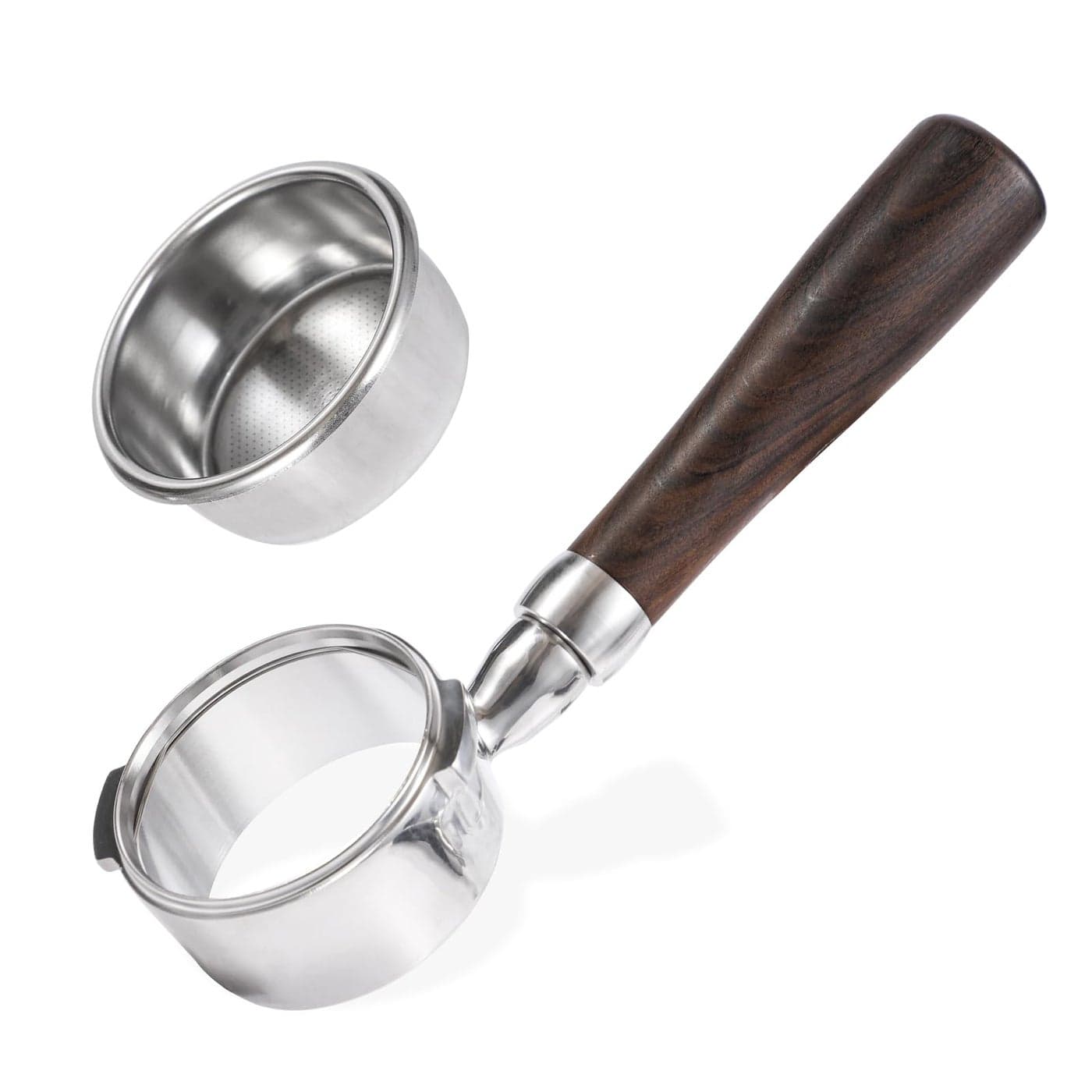 58mm Bottomless Portafilter with Double Shot Filter Basket Wood Handle for Gaggia Classic Espresso Pure Color Dose Evolution Baby Twin and More SemiAutomatic Espresso Machine