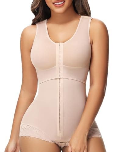 SHAPSHE Fajas Colombianas Moldeadoras Full Body Shaper After Lipo Tummy Control Compression Garment Shapewear BBL Post Surgery Beige XS