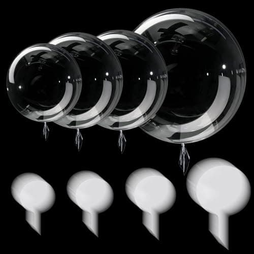 Sumind 40 Pcs Bobo Balloons Clear Balloons for Stuffing Bubble Transparente Burbuja for Valentines Christmas Wedding Birthday Party Decoration 13182436 Inch
