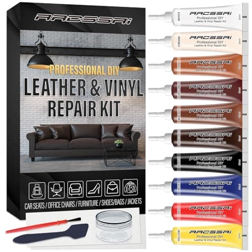 Vinyl and Leather Repair Kit - Restorer of Your Furniture, Car Seats, Sofa, Jacket, Purse, Belt, Shoes | Genuine, Italian, Bonded, Bycast, PU, Pleather |No Heat Required | Repair & Resto