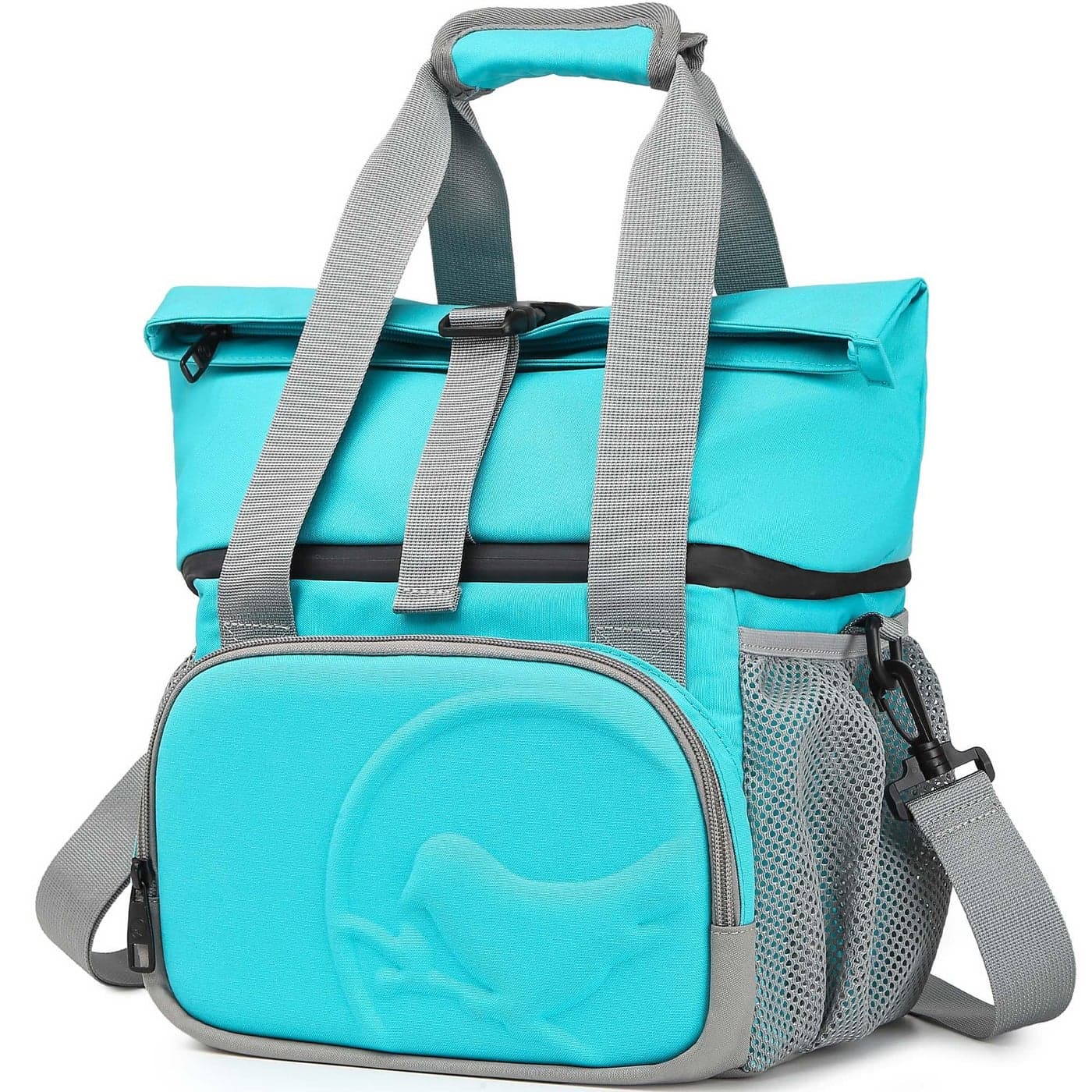 SUNNY BIRD Dual Compartment Lunch Bag Insulated Lunch Box for Women and Men Aqua Blue 01