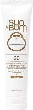 Sun Bum Mineral SPF 30 Tinted Sunscreen Face Lotion Vegan and Reef Friendly Octinoxate Oxybenzone Free Broad Spectrum Natural Sunscreen with UVAUVB Protection 17 oz