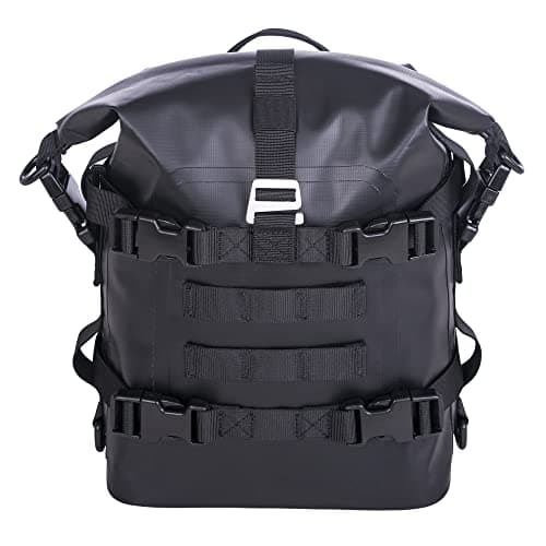 WILD HERAT Motorcycle Guard Bar Bag - Water-Resistant Rear Rack Trunk Motorbike Storage for Essential Gear and Accessories(Black)
