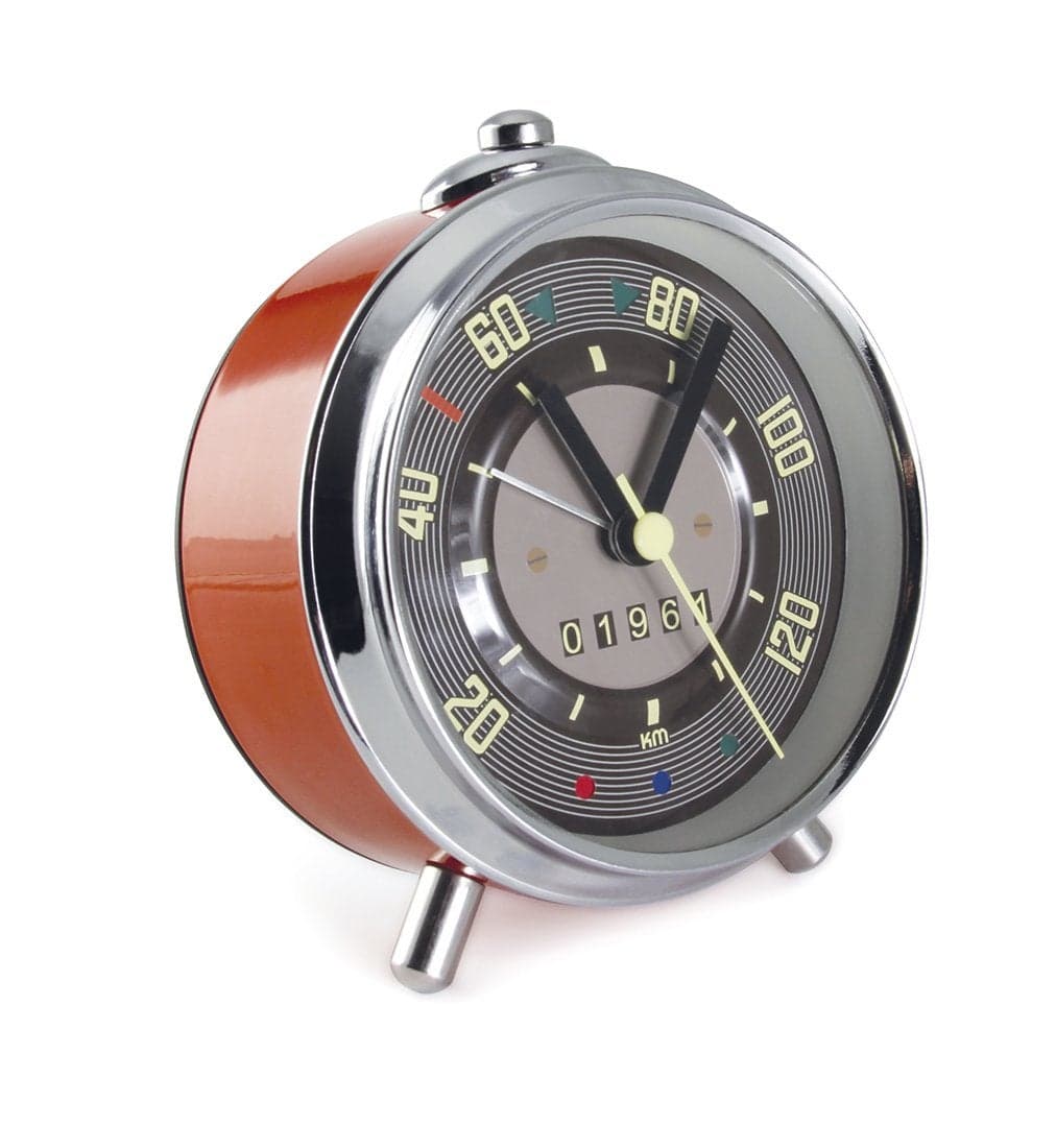 BRISA VW Collection Volkswagen Alarm Clock Timepiece in Speedometer Design from T1 Bus SpeedometerRed