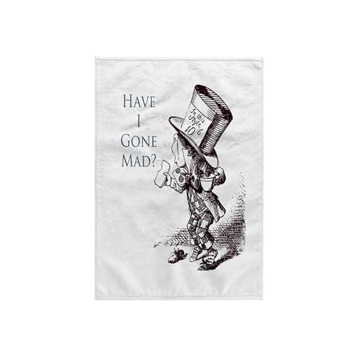 3D Rose TWL_110410_1 Mad Hatter Have I Gone Mad Alice in Wonderland Towel, 15 x 22