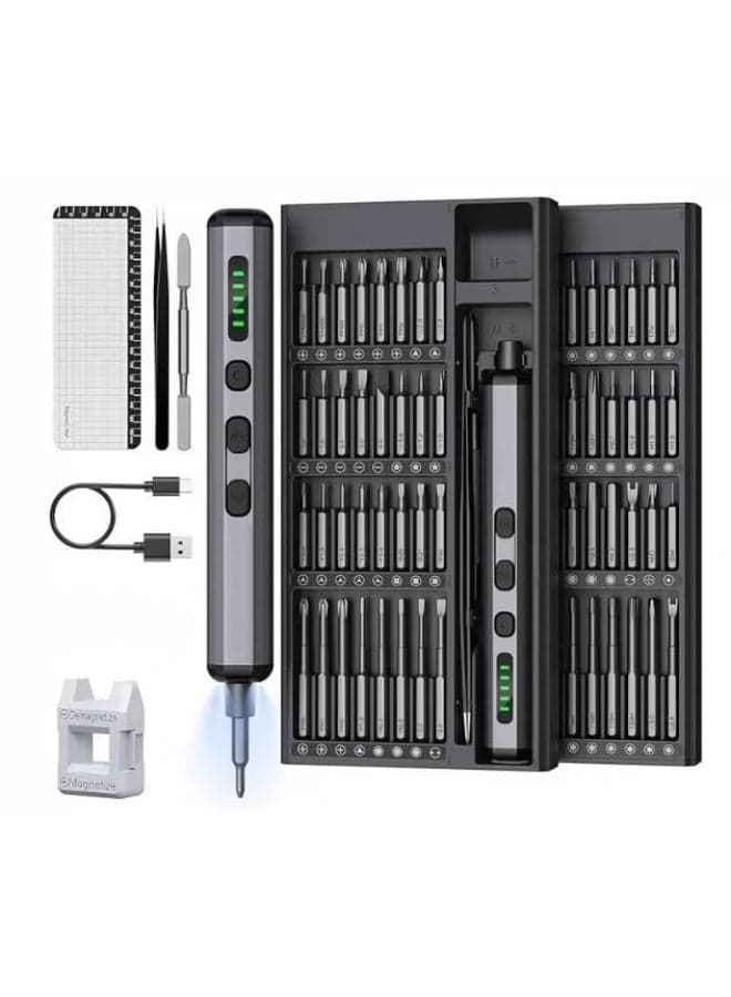 3.7V Wireless Professional Small Electric Screw Unlocker - 70-in-1 Precision Unlocker Kit with Magnetic Stick and Torque Control, Rechargeable Electronics Repair Tool Kit for Laptops/Glasses/Models
